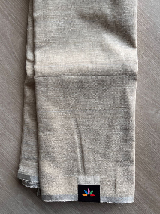Beige Simple Linen Saree - 30800