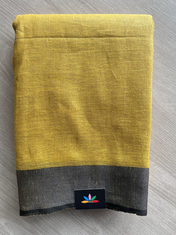 Mustard Golden Simple Linen Saree - 30816-30820