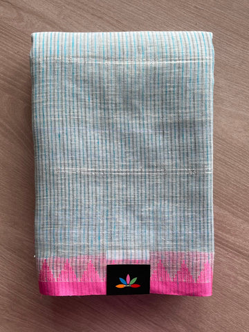 Simple Linen Saree - 33770-33771