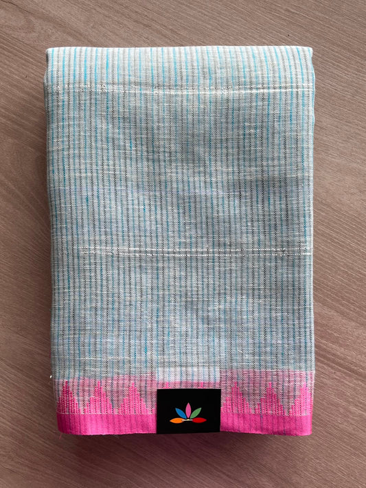 Simple Linen Saree - 33770-33771