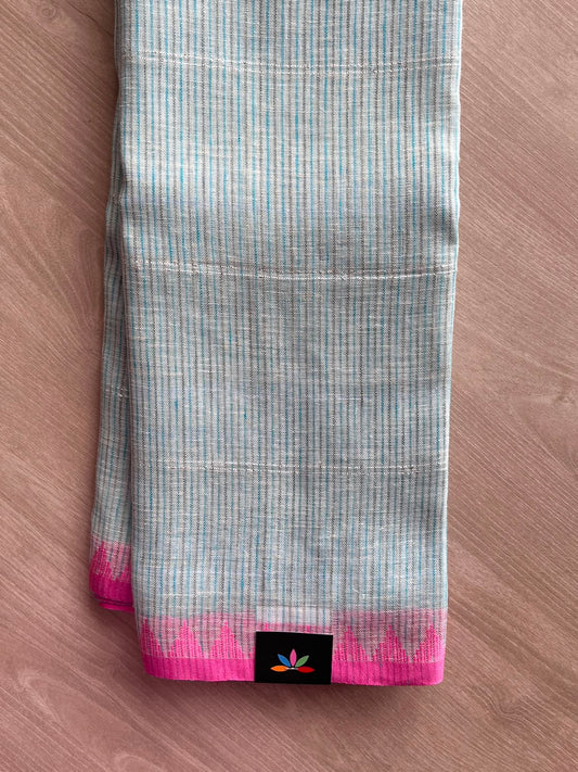 Simple Linen Saree - 33770-33771