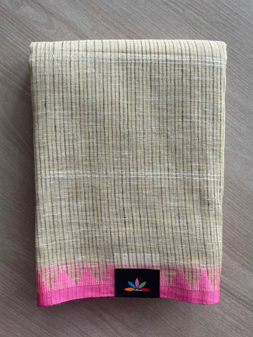 Simple Linen Saree - 33776-33777