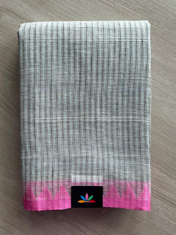 Simple Linen Saree - 33778-33779