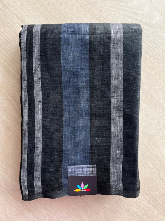 Multi Color Stripes Simple Linen Saree - 33788-33789