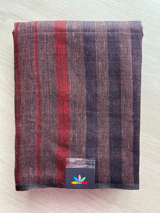 Multi Color Stripes Simple Linen Saree - 33790-33791