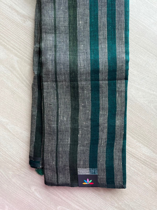 Multi Color Stripes Simple Linen Saree - 33792-33793