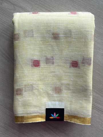Simple Linen Saree - 33814