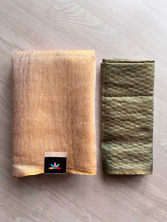 Simple Linen Saree - 33819