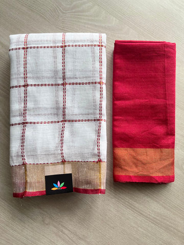 Simple Linen Saree - 33822