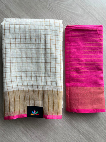 Simple Linen Saree - 33824