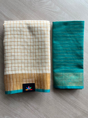 Simple Linen Saree - 33825