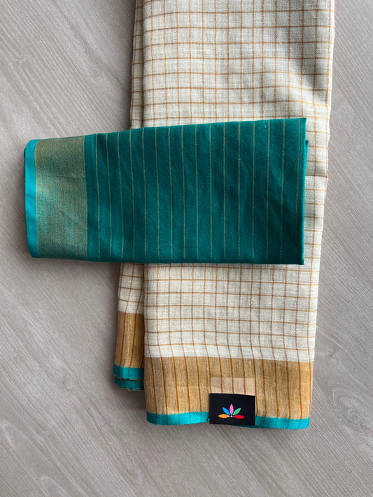 Simple Linen Saree - 33825