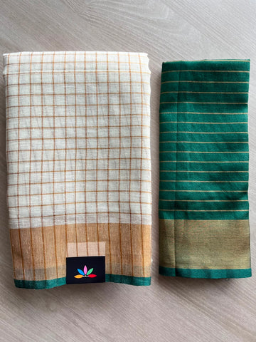 Simple Linen Saree - 33827