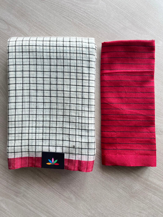 Simple Linen Saree - 33835-33839