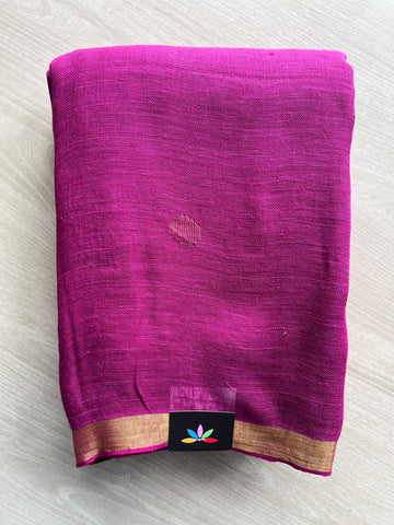 Linen Jamdani Saree - 35870