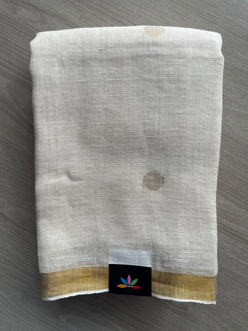 Linen Jamdani Saree - 36498