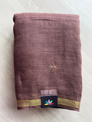 Linen Jamdani Saree - 36506