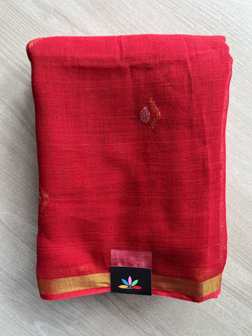 Linen Jamdani Saree - 36507