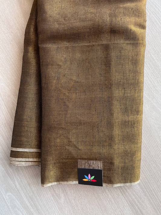 Tissue Linen Blend Cotton Saree - 36724