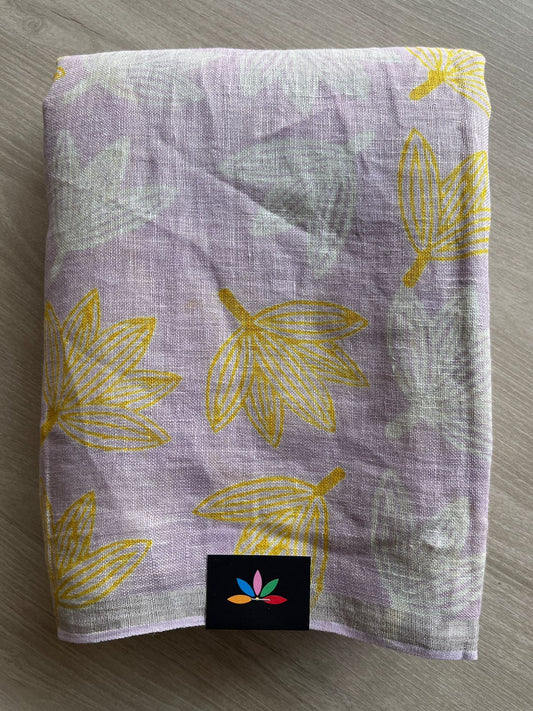 Designer Handblock Printed Fine Linen Saree-28468