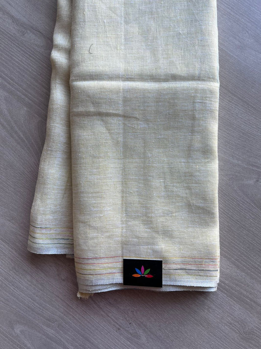 Pastel Tone Pure Linen  Saree-10671