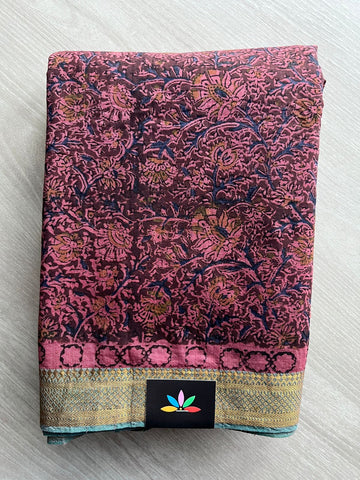 Handblock Printed Mangalagiri Cotton Saree - 32108