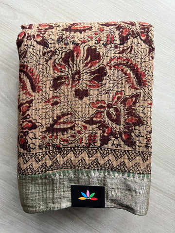 Handblock Printed Mangalagiri Cotton Saree - 32113