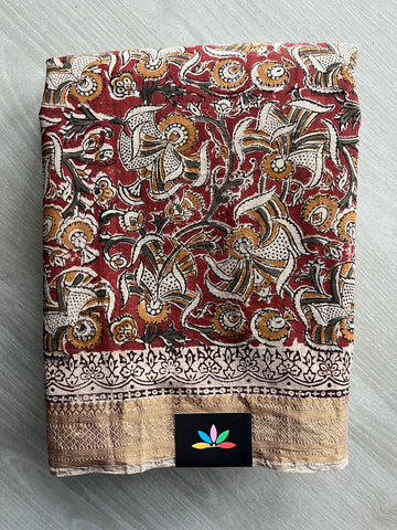 Handblock Printed Mangalagiri Cotton Saree - 32114