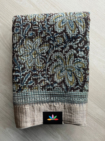 Handblock Printed Mangalagiri Cotton Saree - 32116