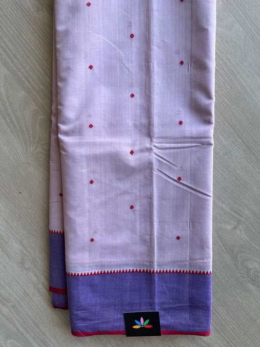 Contrast Border Dot Butta Handloom Mangalagiri Cotton Saree - 32119