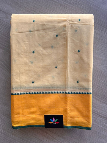 Contrast Border Dot Butta Handloom Mangalagiri Cotton Saree - 32128