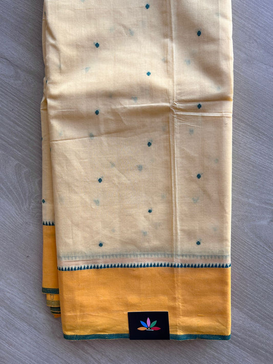 Contrast Border Dot Butta Handloom Mangalagiri Cotton Saree - 32128
