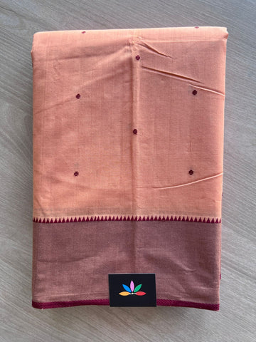Contrast Border Dot Butta Handloom Mangalagiri Cotton Saree - 32129