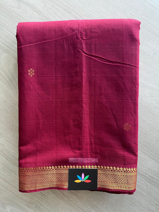 Zari Border Floral Butta Handloom Mangalagiri Cotton Saree - 32131
