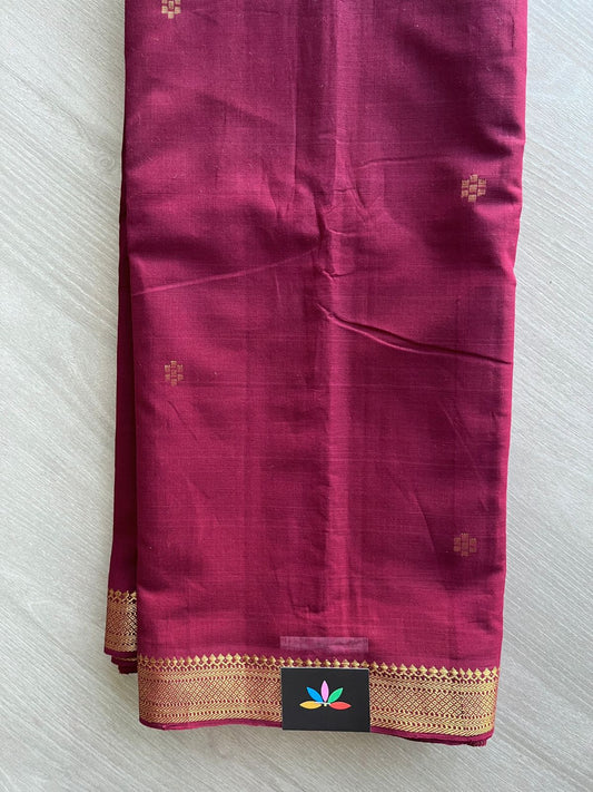 Zari Border Floral Butta Handloom Mangalagiri Cotton Saree - 32131