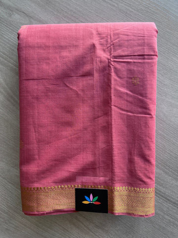 Zari Border Floral Butta Handloom Mangalagiri Cotton Saree - 32132