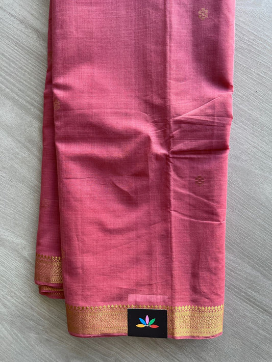 Zari Border Floral Butta Handloom Mangalagiri Cotton Saree - 32132