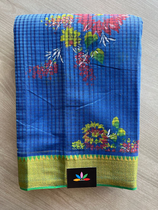 Printed Handloom Mangalagiri Cotton Saree - 32134