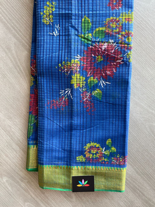 Printed Handloom Mangalagiri Cotton Saree - 32134