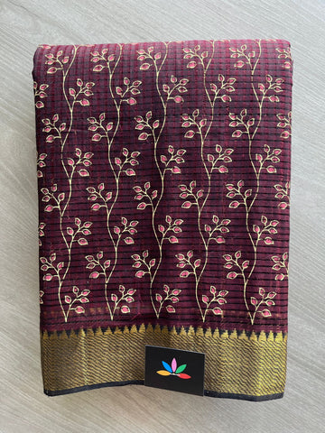 Printed Handloom Mangalagiri Cotton Saree - 32135