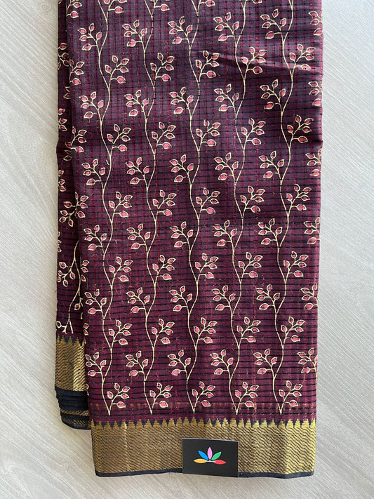 Printed Handloom Mangalagiri Cotton Saree - 32135