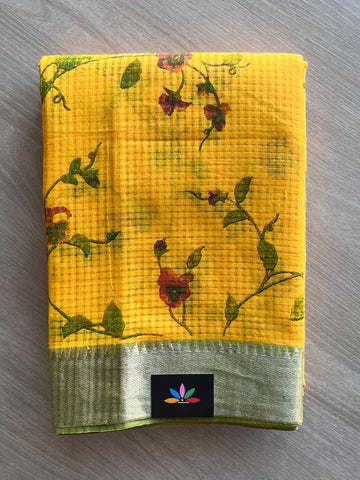 Printed Handloom Mangalagiri Cotton Saree - 32136