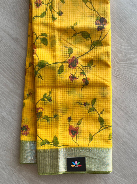 Printed Handloom Mangalagiri Cotton Saree - 32136