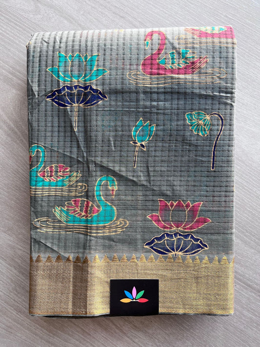 Printed Handloom Mangalagiri Cotton Saree - 32138