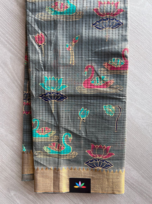 Printed Handloom Mangalagiri Cotton Saree - 32138