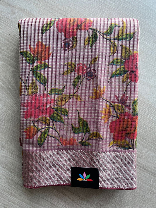 Printed Handloom Mangalagiri Cotton Saree - 32139
