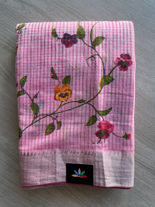 Printed Handloom Mangalagiri Cotton Saree - 32141
