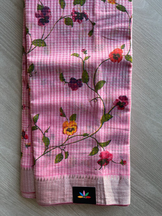 Printed Handloom Mangalagiri Cotton Saree - 32141