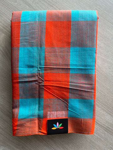 Madras Checks Handloom Mangalagiri Cotton Saree - 32142