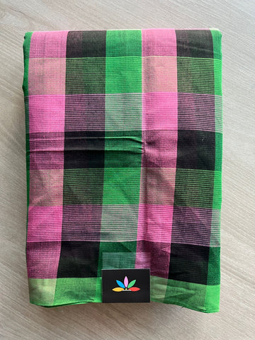 Madras Checks Handloom Mangalagiri Cotton Saree - 32143
